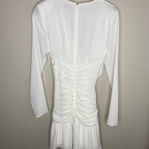 MISHA COLLECTION Amelie White Wrap Mini Dress / Bridal, Event / Size 6 Medium - Picture 7 of 7